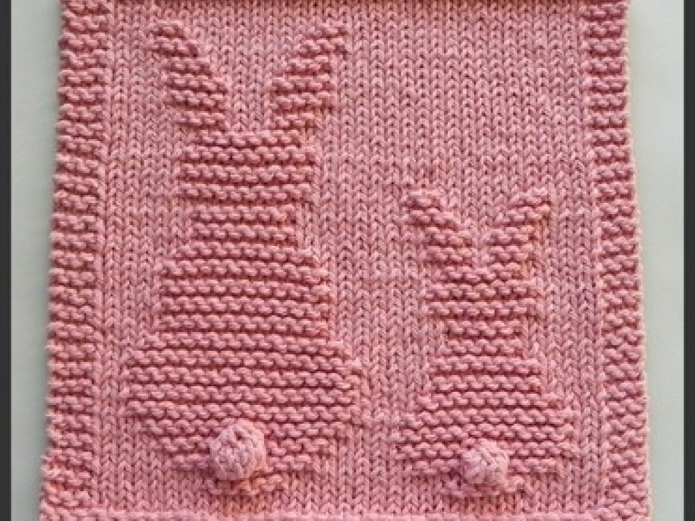 Knit Square Rabbit Pattern Two Bunnies Knitting Square Pattern | Aunt Susan's Closet