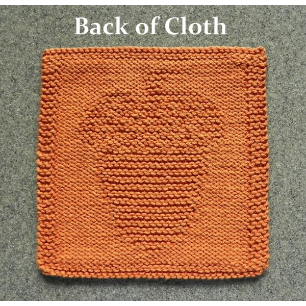Back of acorn knit wash cloth pattern