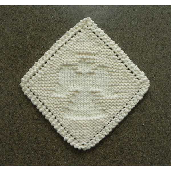 diagonal angel knit dishcloth pattern