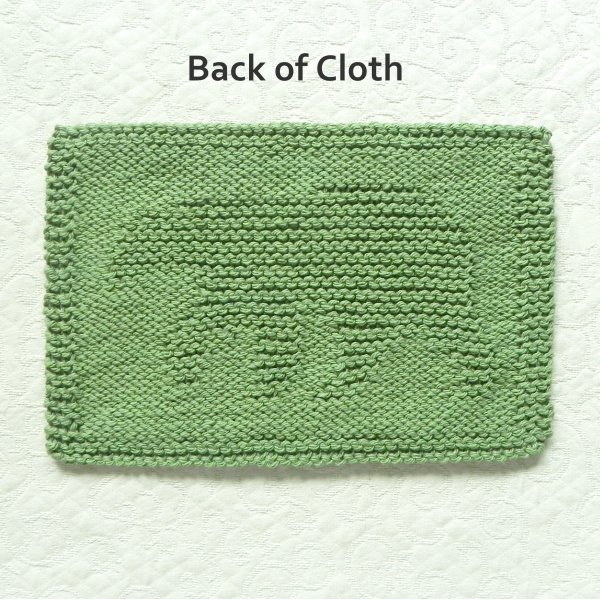 Back of American Black Bear knitting pattern square
