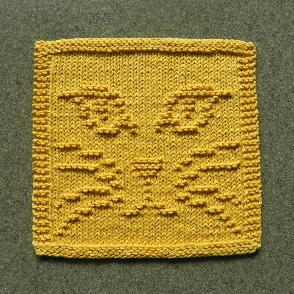 Cat Face knit dishcloth pattern