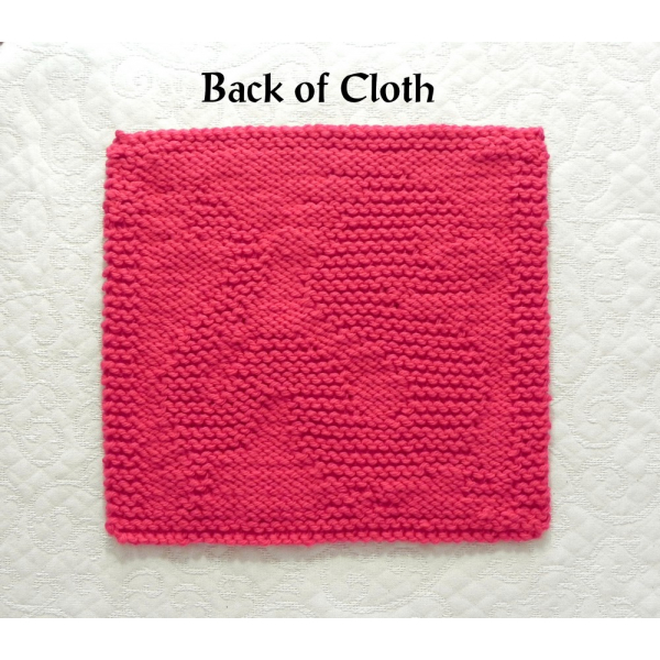 Back of Chinese Dragon knitted dishcloth pattern