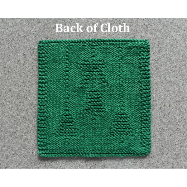 Back of Christmas Bells and Bow Knitting Pattern Square