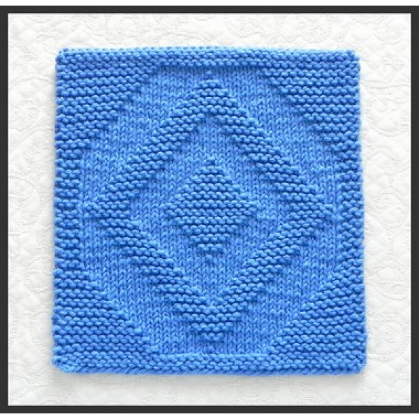 diamond block knit square pattern