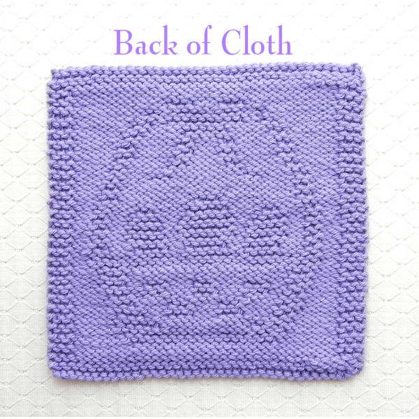 Back of Easter Basket wash cloth knitting pattern