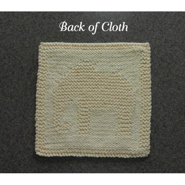 Back of elephant knit dishcloth pattern