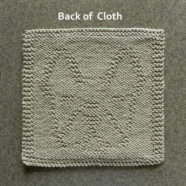 Back of Frenchie Bulldog knitting pattern square