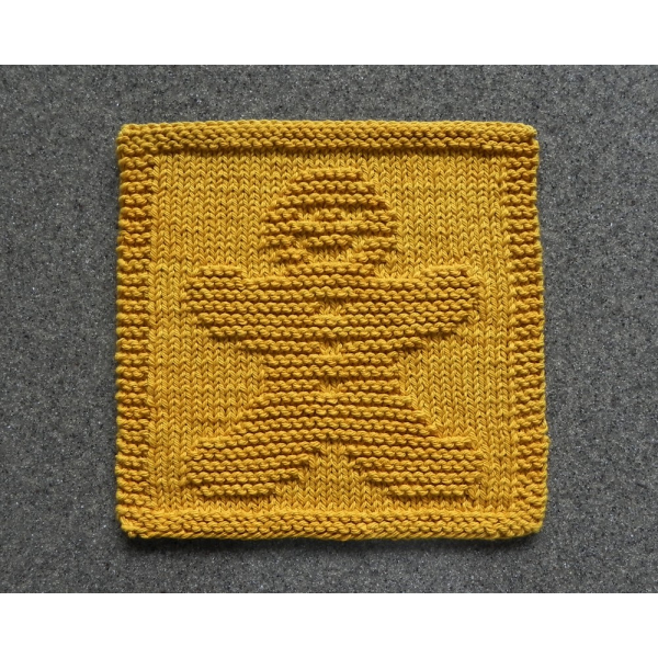Gingerbread man knit dishcloth pattern