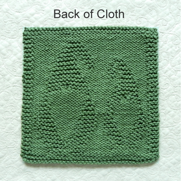 Back of Gnomes knit dishcloth pattern