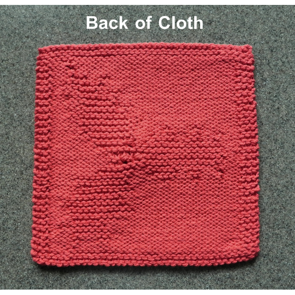Back of Holly and Berries dishcloth pattern