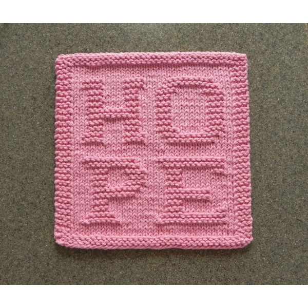HOPE knit washcloth pattern HOPE knit washcloth pattern