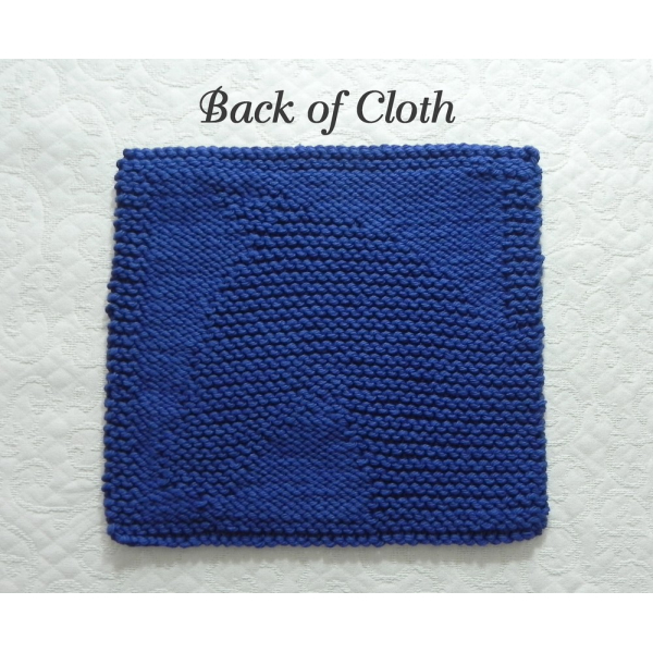 Back of Horse Head knit dishcloth pattern