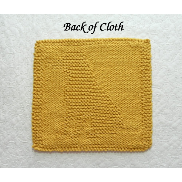 Back of dog dishcloth pattern, knit