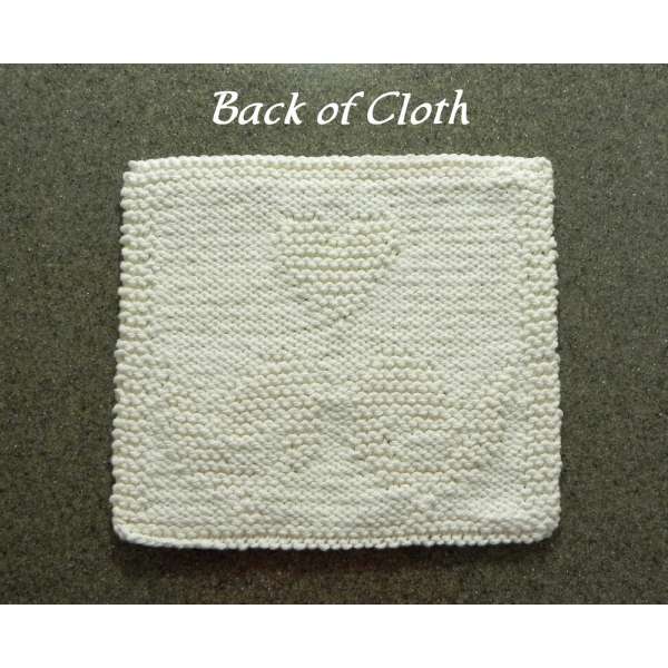 back of love birds knit dishcloth pattern