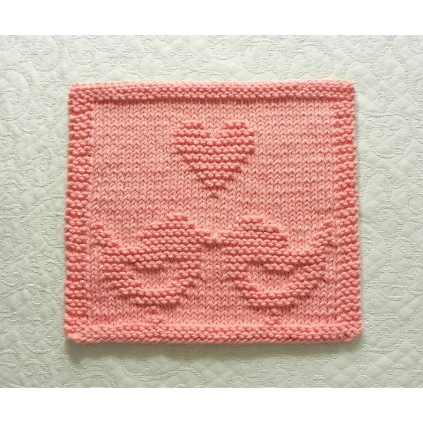 two love birds knit wash cloth pattern