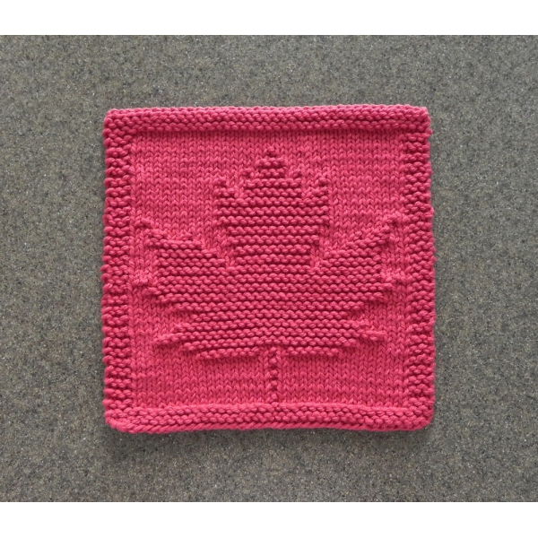 Maple leaf knit dishcloth pattern