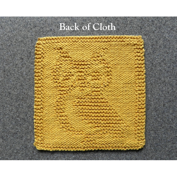 Back of owl knit dishcloth pattern