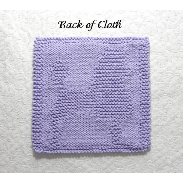 Back of Poodle knit wash cloth pattern