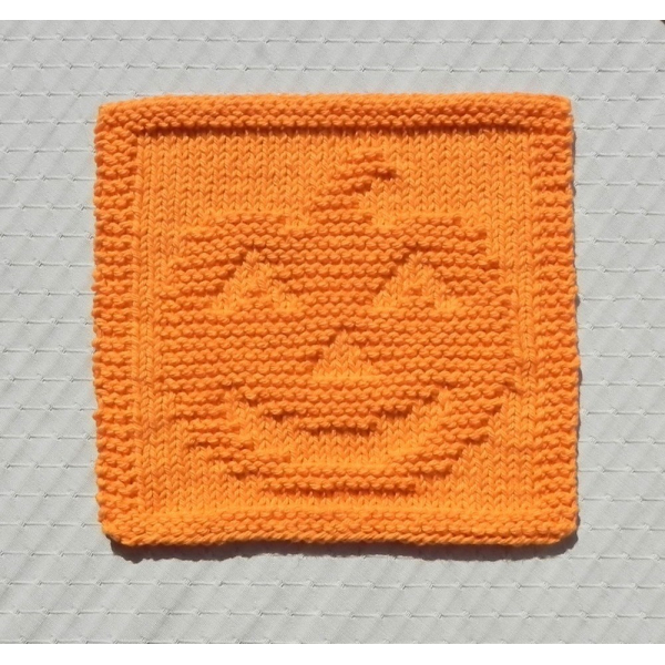 jack o' lantern knitting square pattern