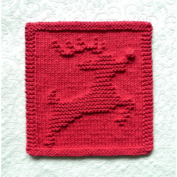 Rudolph the Red Nosed Reindeer knit wash cloth pattern