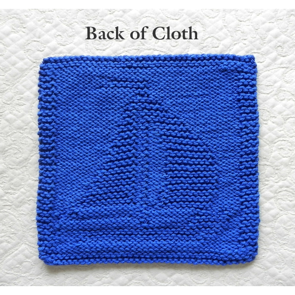 Back of sailboat knit wash cloth pattern
