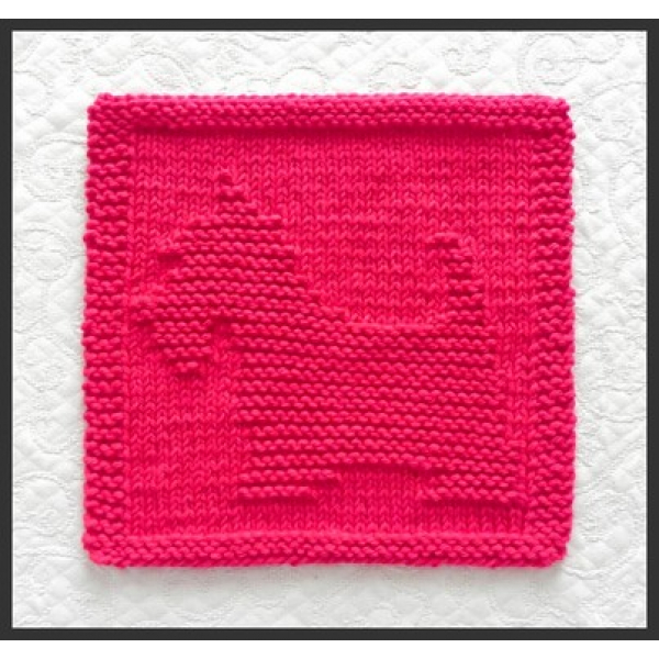 Scottie dog knit dishcloth pattern