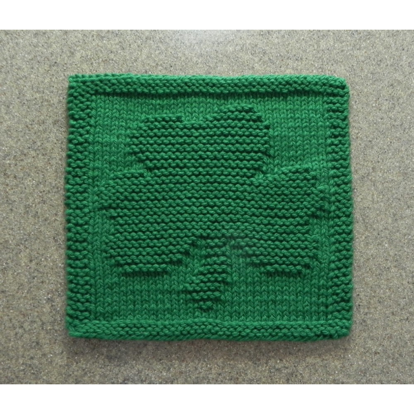 Shamrock knitting pattern square