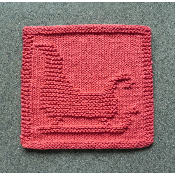 Santa's Sleigh knit dishcloth pattern