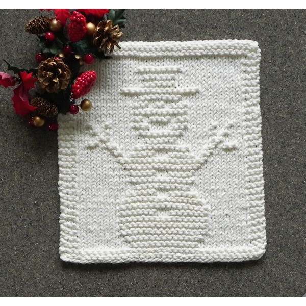 Snowman Wash Cloth for Kids (Knit Pattern)