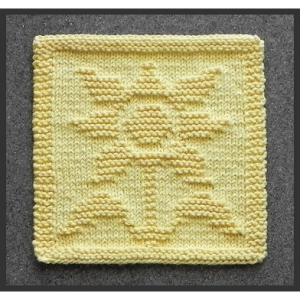 Sunflower pattern for knit dishcloth