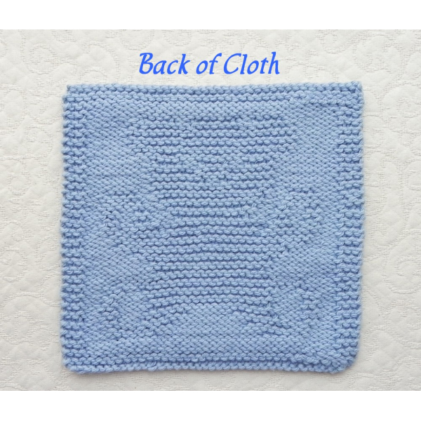 Back of teddy bear knit square pattern