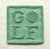 GOLF letters knit dishcloth pattern