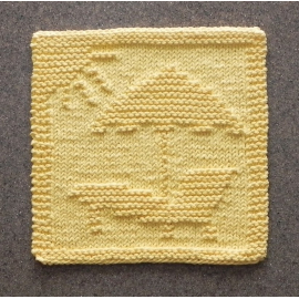 Summer Beach Scene knit square pattern