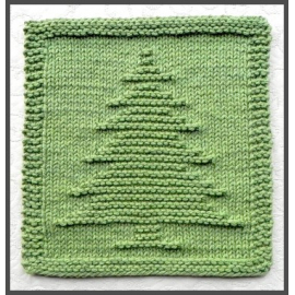 Christmas Tree Knit Dishcloth Pattern