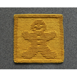 Gingerbread man knit dishcloth pattern