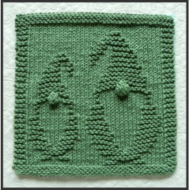 Two Gnomes knitting pattern square