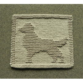golden retriever knit pattern square