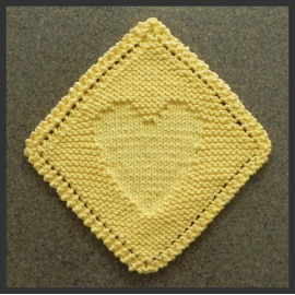 Grandmother's Favorite with Heart Knit washcloth pattern