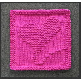 modern heart knit dishcloth pattern
