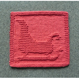 Santa's Sleigh knit dishcloth pattern