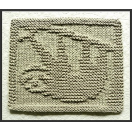 Sloth hanging from tree knit dishcloth pattern