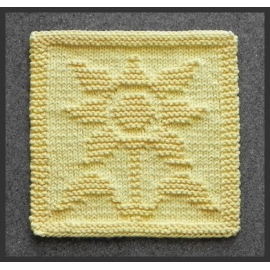 Sunflower pattern for knit dishcloth
