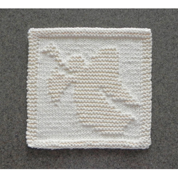 CHRISTMAS ANGEL with TRUMPET Knit Wash Cloth Pattern
