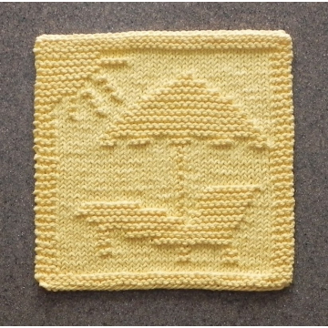 SUMMER BEACH Scene Knit Wash Cloth Pattern