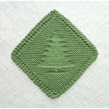 CHRISTMAS TREE Diagonal Dish Cloth Pattern