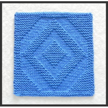 Geometrical DIAMOND Knit Wash Cloth Pattern