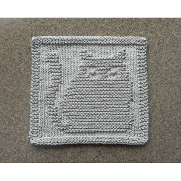 FAT CAT Knitting Square Pattern