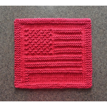 AMERICAN FLAG Knit Dish Cloth Pattern