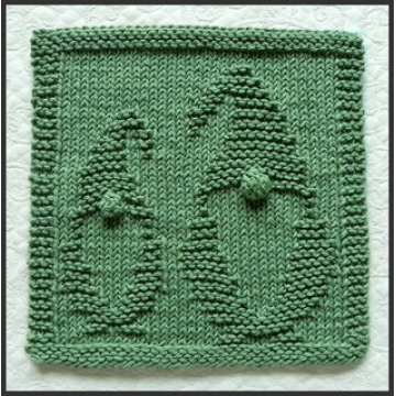 Gnomes Knit Dishcloth or Wash Cloth Pattern