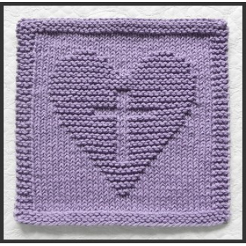 Cross in Heart Prayer Square Pattern (Knit)